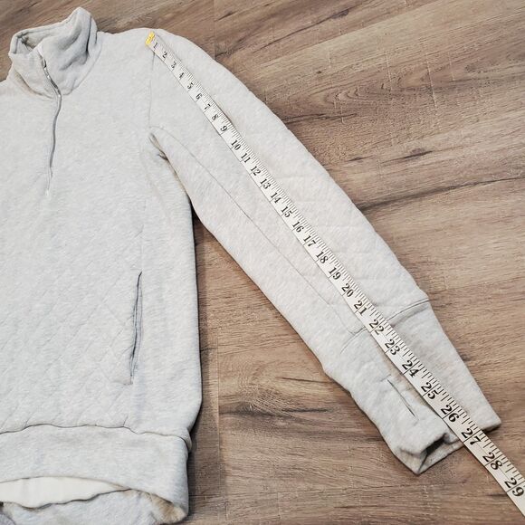 Lululemon Forever Warm Quilted Jacket 8 Grey Quarter Zip Outdoors Athleisure - Picture 10 of 13